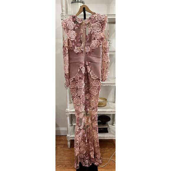 Zhivago Pink Floral Lace Maxi Dress - Picture 5 of 9
